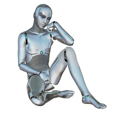 Robot android male Stock Illustration