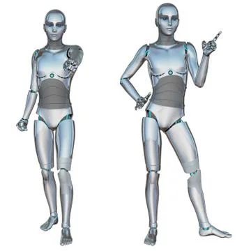 Robot android male Stock Illustration