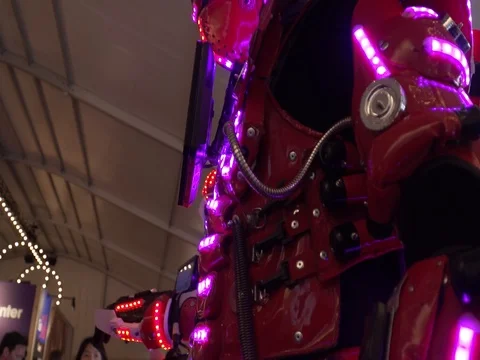 Robot-Android-Suits-business-event01 Stock Footage 78610123