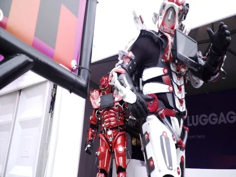 Robot-Android-Suits-business-event03 Stock Footage 78609564