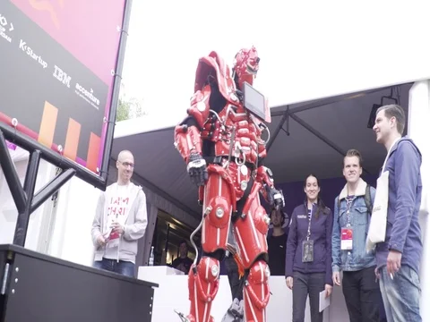 Robot-Android-Suits-business-event04 Stock Footage 78609484