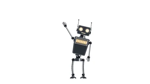 Robot. Animation robotics. Cartoon Stock Footage 122738134