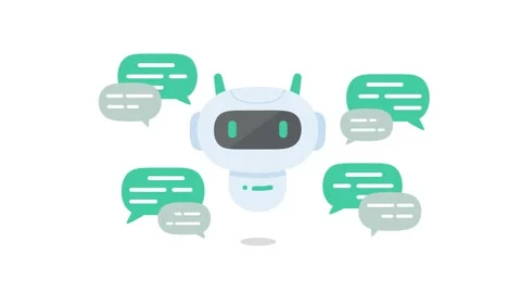 Robot answers chat. A robot that helps answer many customer questions Power.. 库存影片 258186986