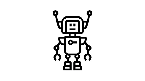 Robot antenna ears line icon animation Stock Footage 326121720