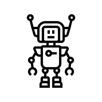 Robot antenna ears line icon vector illustration Illustrazione stock