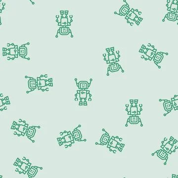 Robot antenna ears line seamless pattern 스톡 일러스트