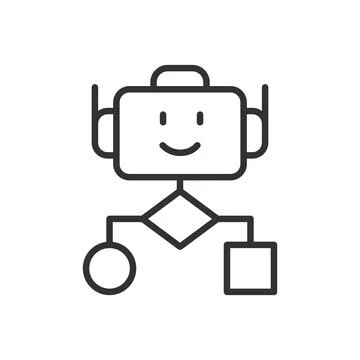 Robot architectures, icon in line design. Robot, architecture, design, AI イラスト素材