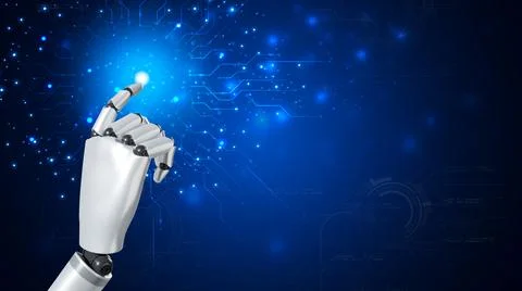 Robot are assistant  for provide access to data growth of business in onlin.. Illustrazione stock