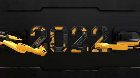 The robot arm is assembling the numbers 2022. Stock Footage 166271126