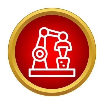 Robot arm assembling product on manufacturing line Stock Illustration