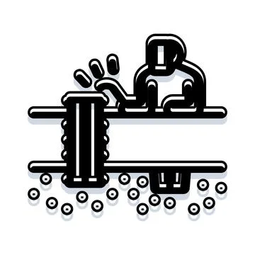 Robot arm assembling products on production line Stock Illustration