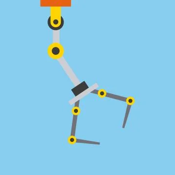 Robot arm for automotive engineering Illustrazione stock