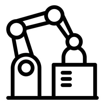 Robot arm building human head from blocks artificial intelligence concept ico Ilustración de archivo
