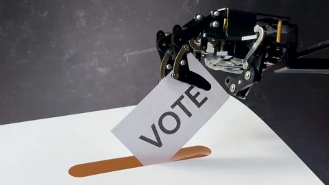 Robot Arm Dropping Vote Card Stock Footage 278294491