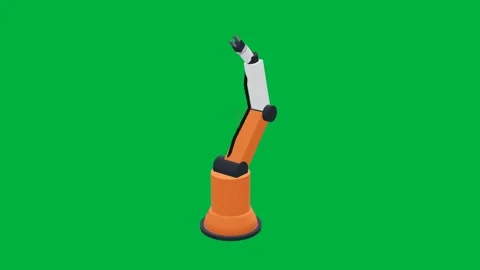 Robot arm factory 3d loop green screen Stock Footage 342913464