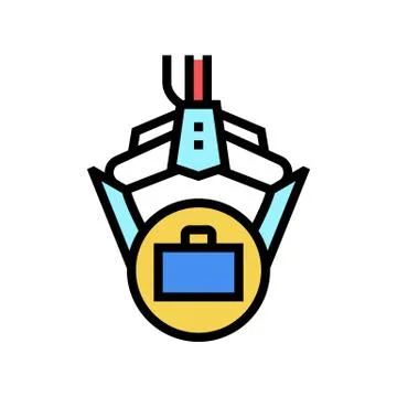 Robot arm hold case color icon vector illustration Stock-Illustration