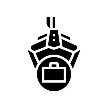 Robot arm hold case glyph icon vector illustration Stock-Illustration