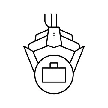 Robot arm hold case line icon vector illustration Stock-Illustration