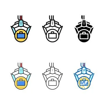Robot arm hold case variants color icon vector Stock Illustration