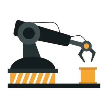 Robot arm holding barrel Illustrazione stock