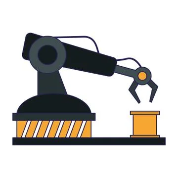 Robot arm holding barrel Illustrazione stock