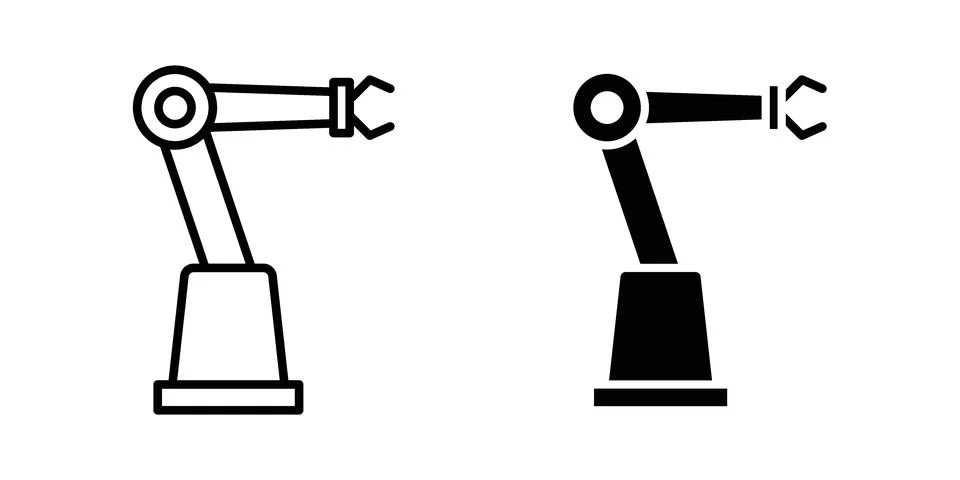 Robot arm icon for design projects and web UI Stock Illustration