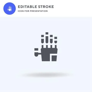 Robot Arm icon vector, filled flat sign, solid pictogram isolated on white, l Illustrazione stock