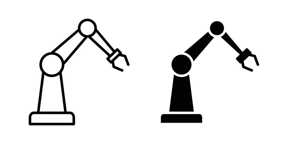 Robot arm icon vector symbol graphics Stock Illustration
