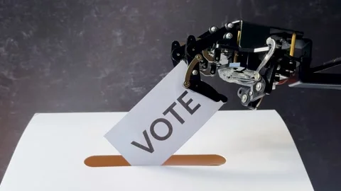Robot Arm Inserting Vote Card Stock Footage 278294516