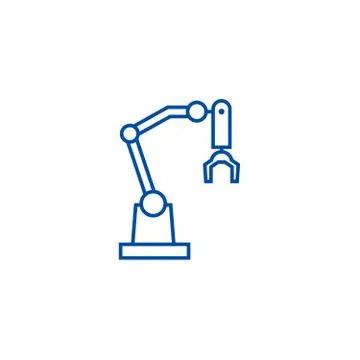 Robot arm line icon concept. Robot arm flat vector symbol, sign, outline Illustrazione stock