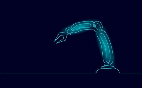 Robot arm low poly manipulator. Part construct assembly triangle shape Illustrazione stock