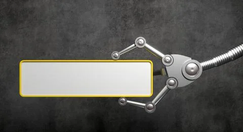 Robot arm manipulator with banner background concept Stock Illustration