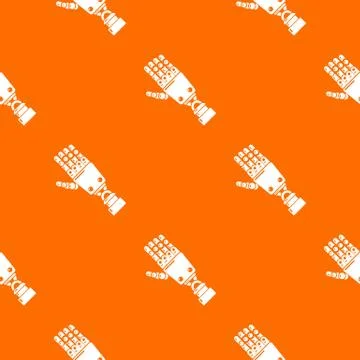 Robot arm pattern vector orange Illustrazione stock