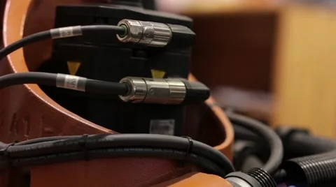 The Robot Arm Performs Work at the Plant Stock Footage 64684602