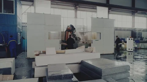 The Robot Arm Performs Work at the Plant Video stock 106452833