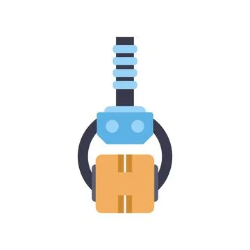 Robot arm picking up cardboard box イラスト素材