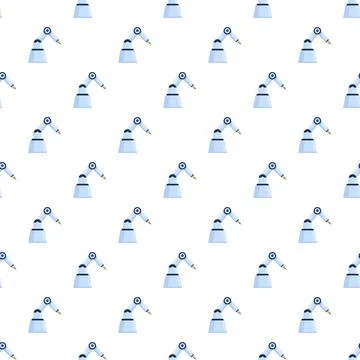 Robot arm seamless pattern for industrial automation design Stock Illustration