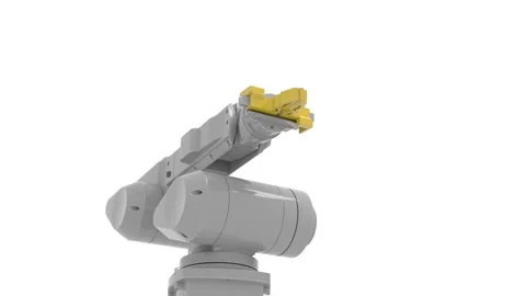 Robot arm testing himself Stock Footage 114834901