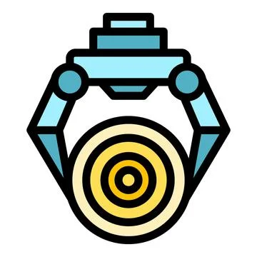 Robot arm wood icon vector flat Illustrazione stock
