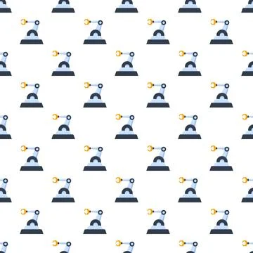 Robot arms seamless pattern for automation technology Stock Illustration