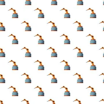 Robot arms seamless pattern representing industrial automation Illustrazione stock
