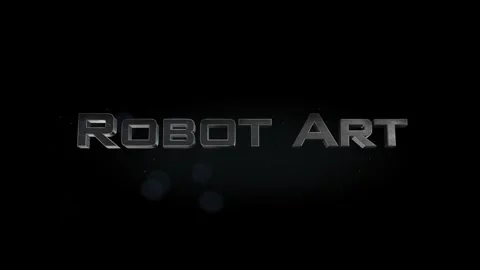 Robot Art title 3D metal text on black alpha channel background Stock Footage 301265516