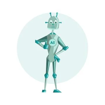 Robot artificial intelligence Cartoon characters design Vector illustration Stock Illustration
