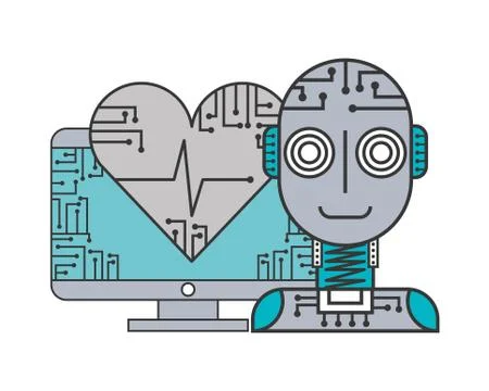 Robot artificial intelligence computer healthcare medical 스톡 일러스트