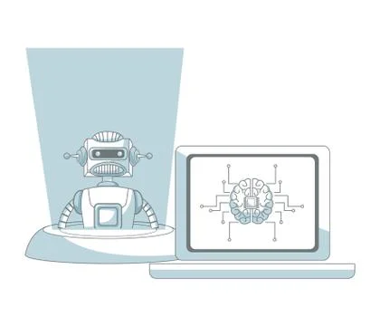 Robot artificial intelligence Stock Illustration
