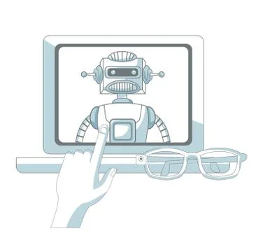 Robot artificial intelligence Stockillustratie