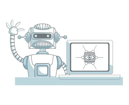 Robot artificial intelligence Stockillustratie