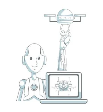 Robot artificial intelligence Stockillustratie