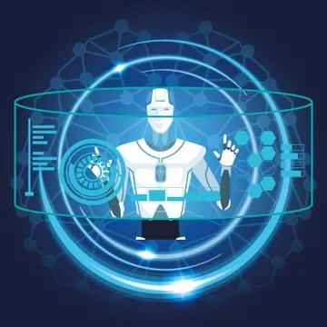 Robot with artificial intelligence 스톡 일러스트