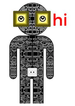 Robot with artificial intelligence Stock Illustration